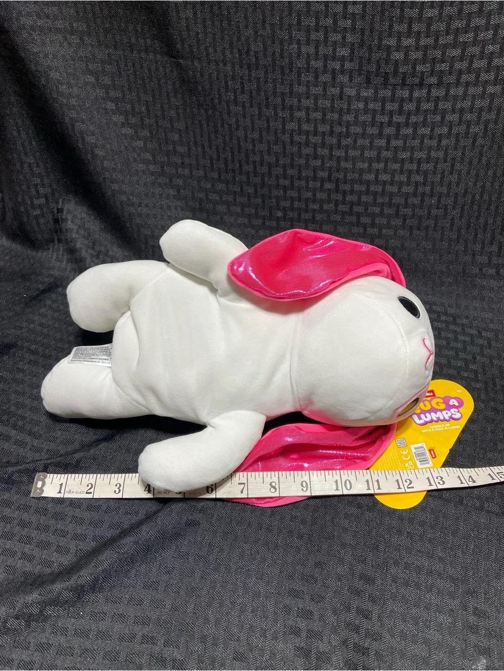 Zuru Hug A Lumps White & Pink Plush Bunny Toy Lola NWT